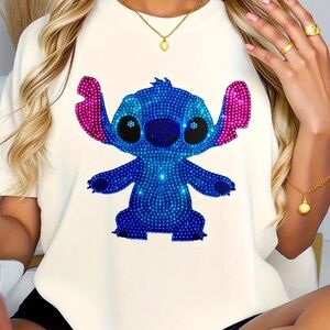 Women’s Disney Inspired STITCH White Short Sleeve T-Shirt - Size XL - NWT